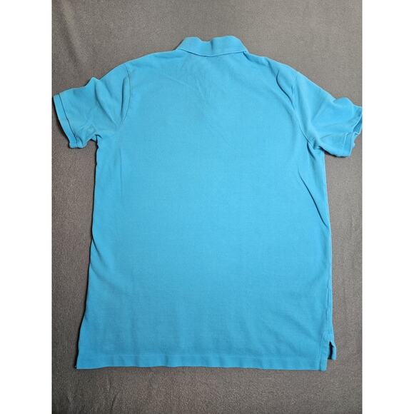 Ralph Lauren Shirt Mens Medium Blue Polo Yellow Pony Logo Casual Rugby Preppy - Picture 8 of 8